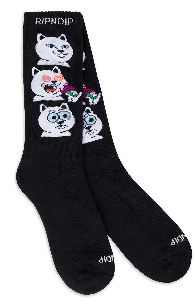 RIPNDIP's Stunning Black Shroom Diet Crew Socks - Grab Yours Now!