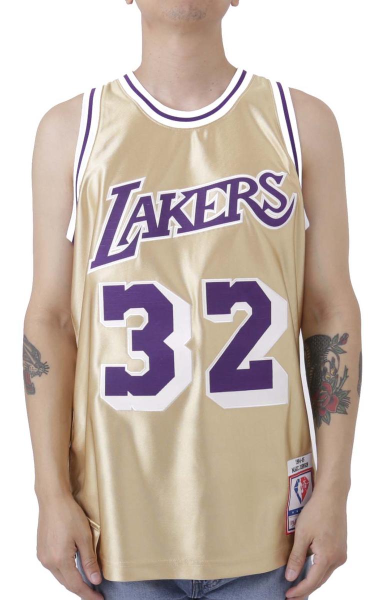 Don't Miss! Lakers 1984 Magic Johnson NBA 75th Anniversary Gold Swingman Jersey