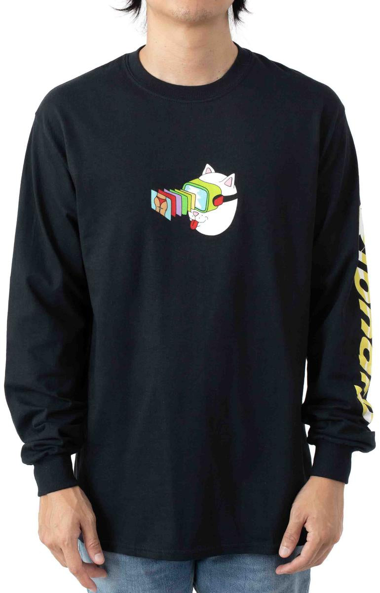 Stylish Virtual Nermality Black Long Sleeve Shirt