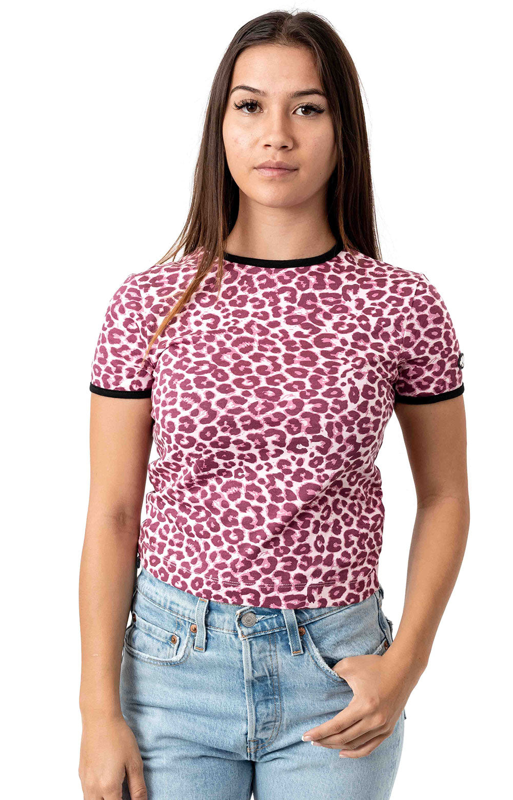 Gorgeous Pink Leopard Print Fitted Tee - Grab Yours Now!
