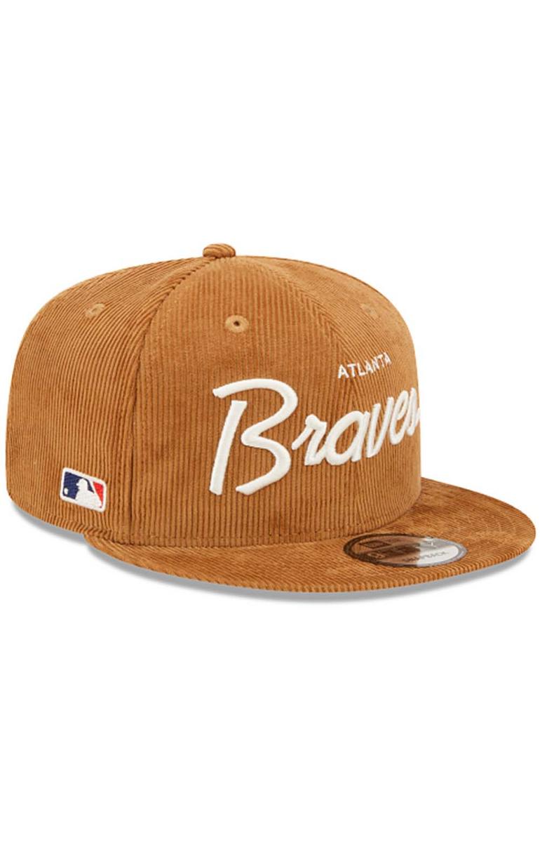 Atlanta Braves Corduroy Script Snap-Back Cap - Show Your Team Pride!