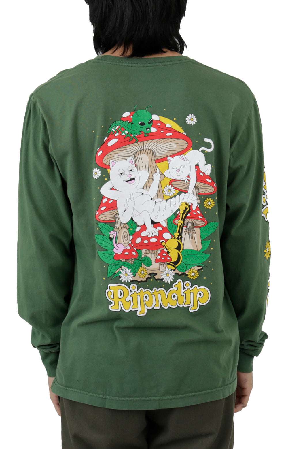 Gorgeous Olive Caterpillar Garden Long-Sleeve Shirt