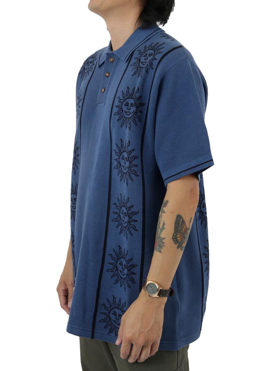 Stunning Harbour Blue Solar Knit Short Sleeve Shirt