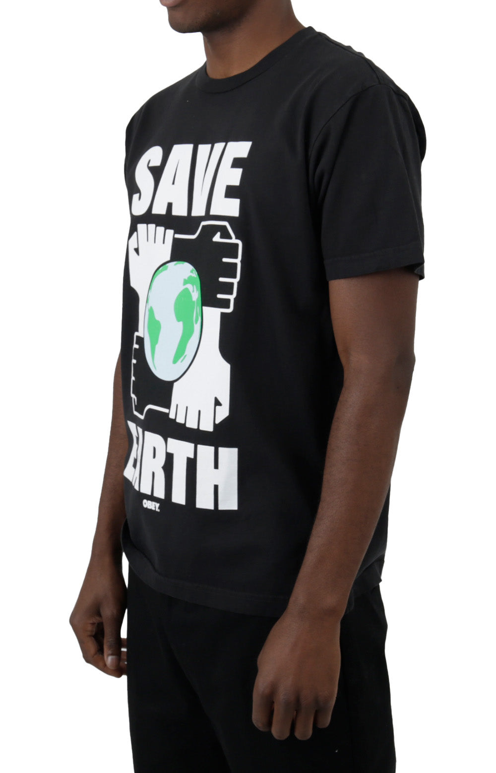 Obey Save Earth T-Shirt - Stunning Faded Black