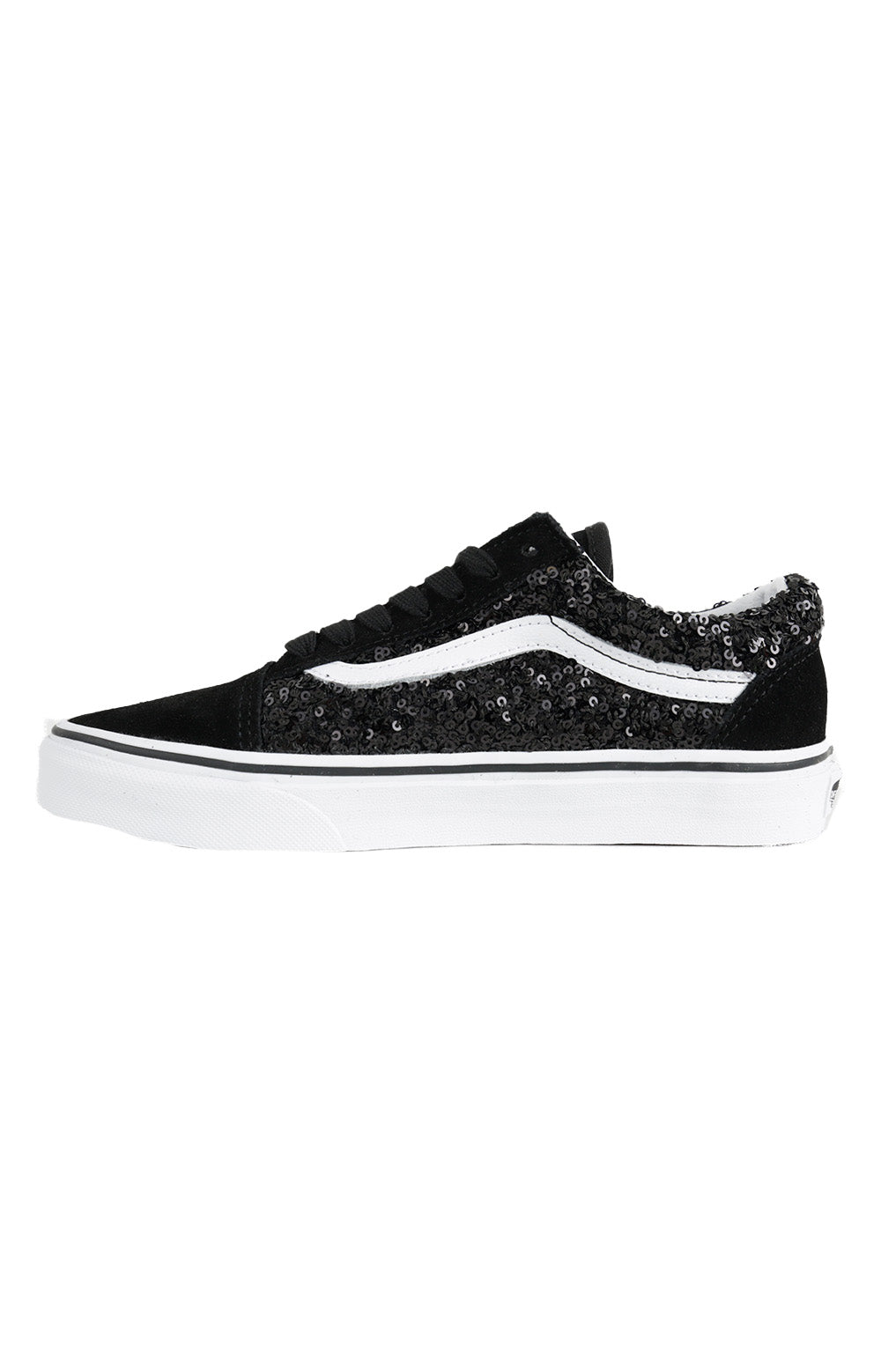 Stunning (KRS6BT) Boucle Sequins Old Skool Shoes in Black/True White