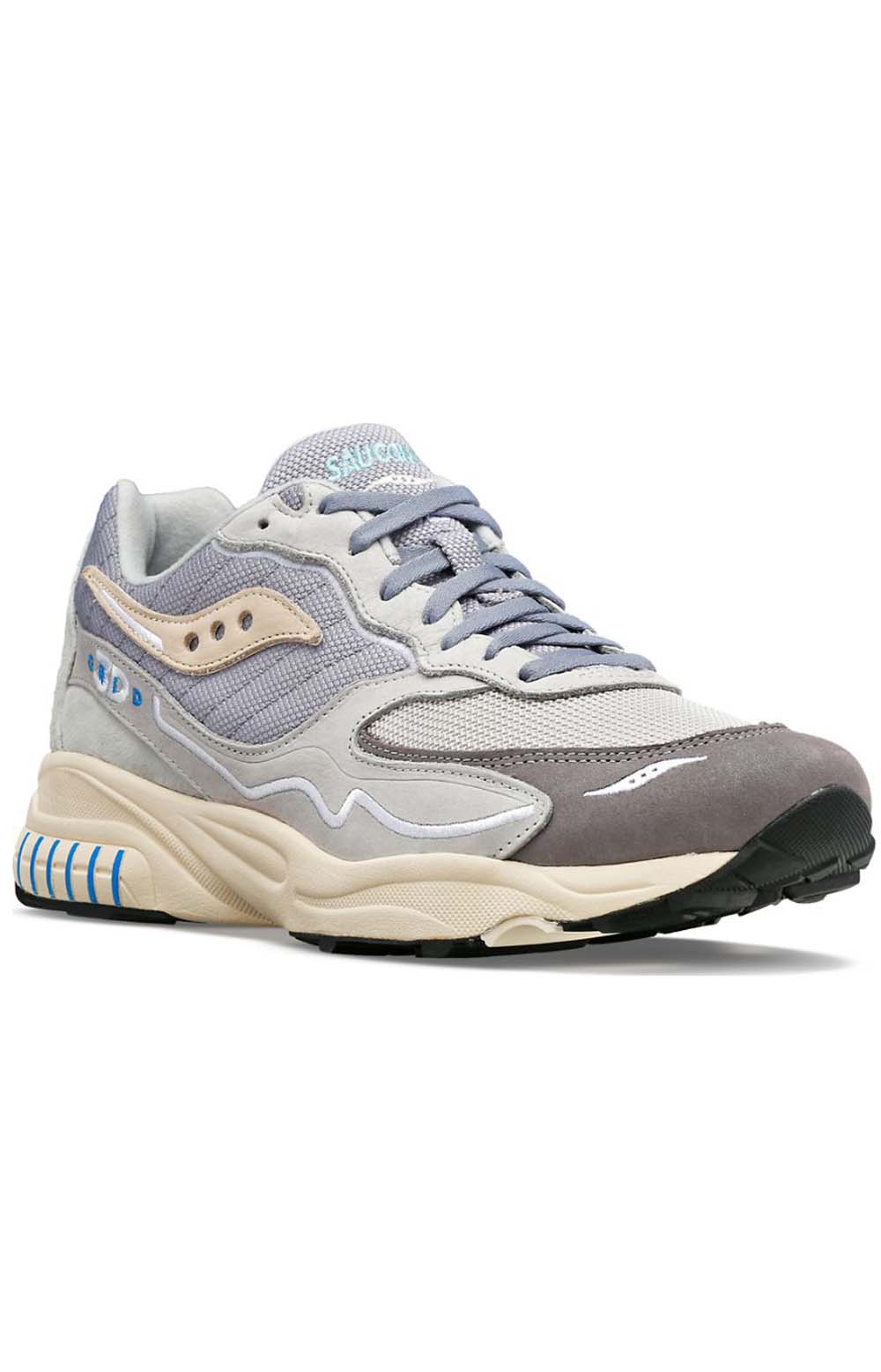 Saucony 3D Grid Hurricane Retro Premium Sneakers - Stylish Grey/Blue
