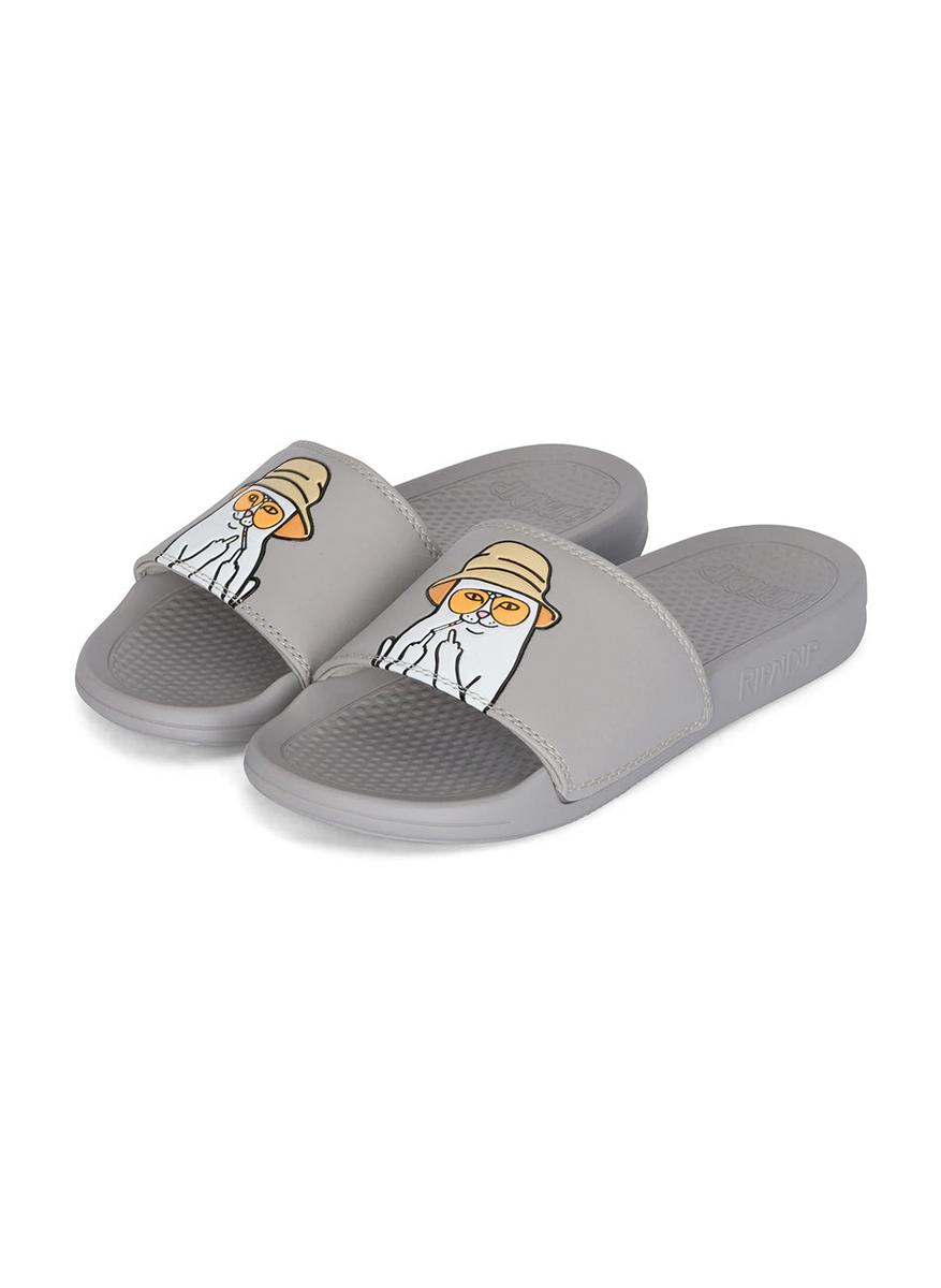 Nermal S Thompson Grey Comfort Slides - Fashionable & Cozy
