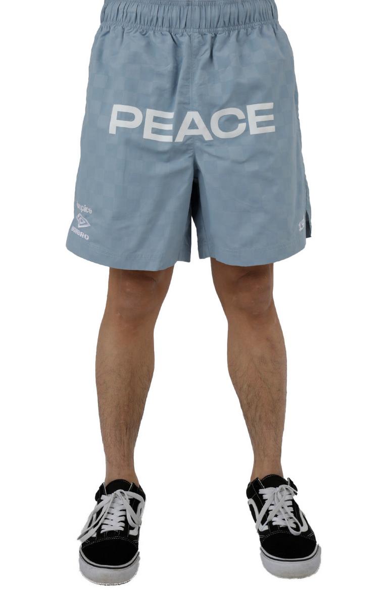 Akomplice x Umbro Ashley Blue Peace Checkboard Shorts - A Fashion Statement!