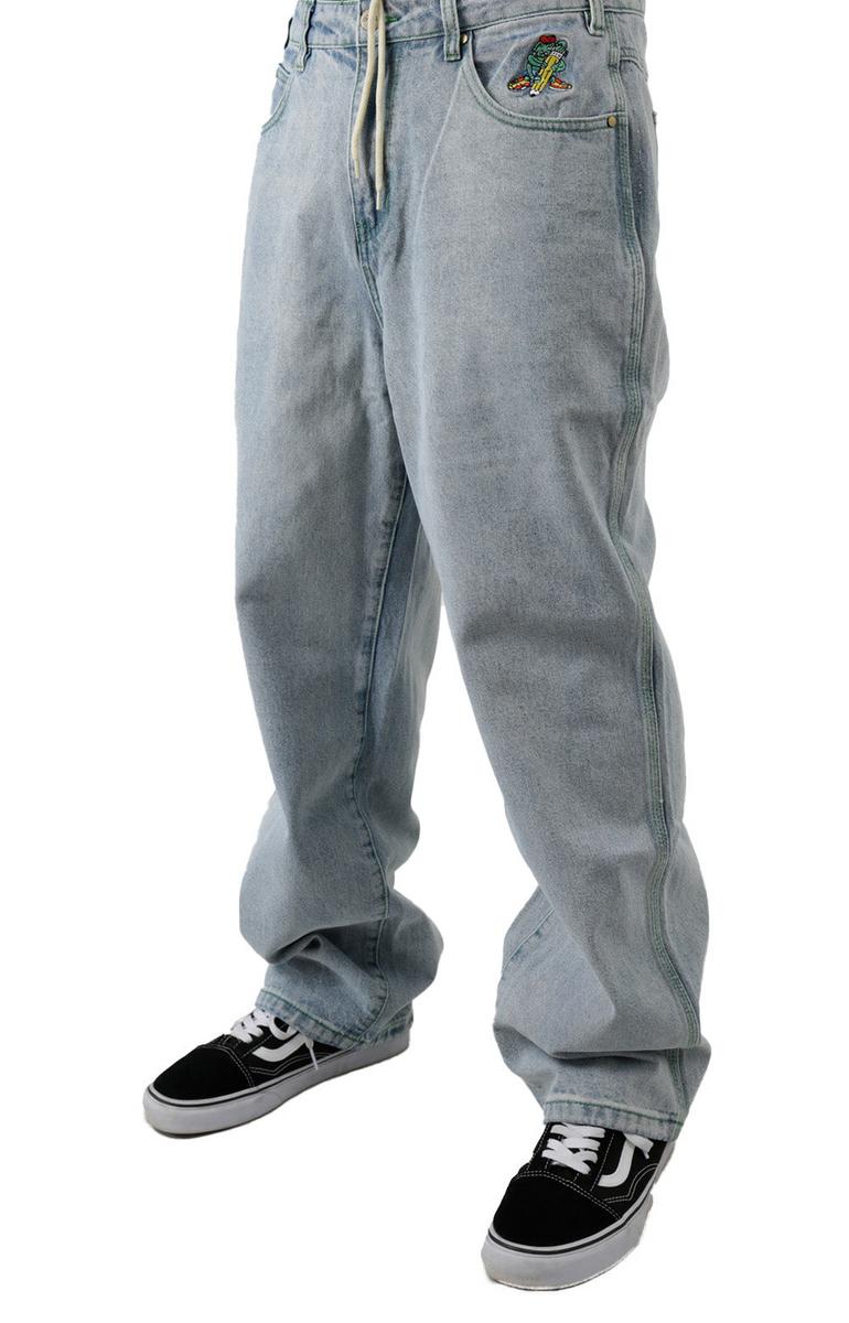 Stunning Martian Blue Baggy Denim Pants
