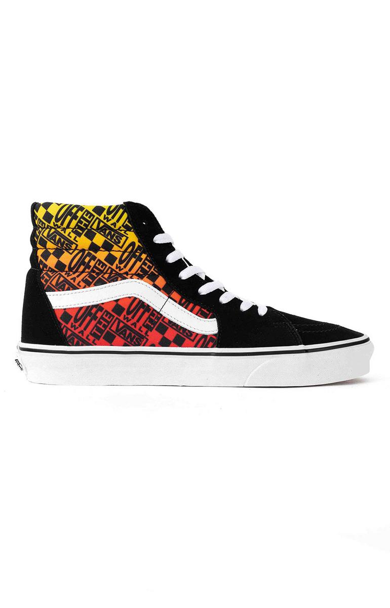 Vans Stunning Logo Flame High-Top Skate Shoes - Black/True White