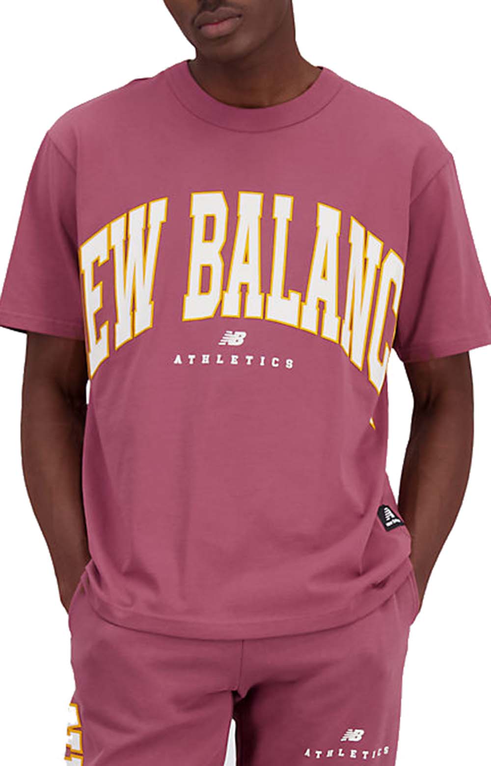 New Balance Uni-essentials Washed Burgundy Warped T-Shirt