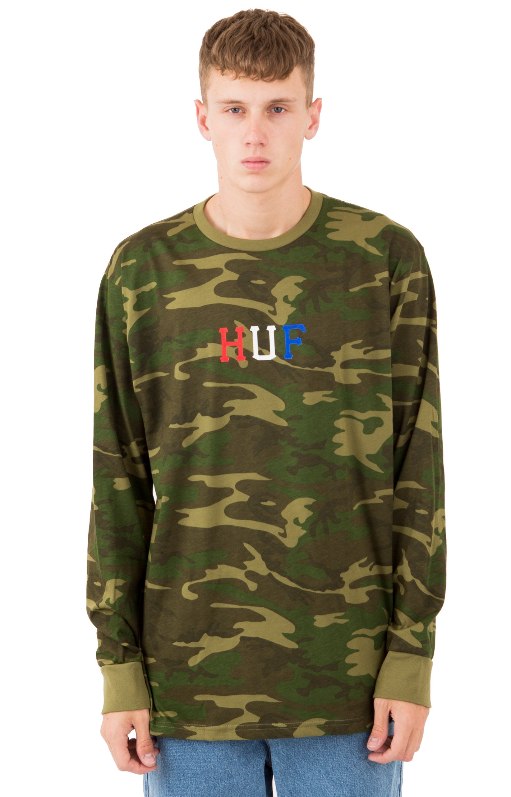 Huf's Stunning Woodland Camo Classic H Lips Long Sleeve Shirt