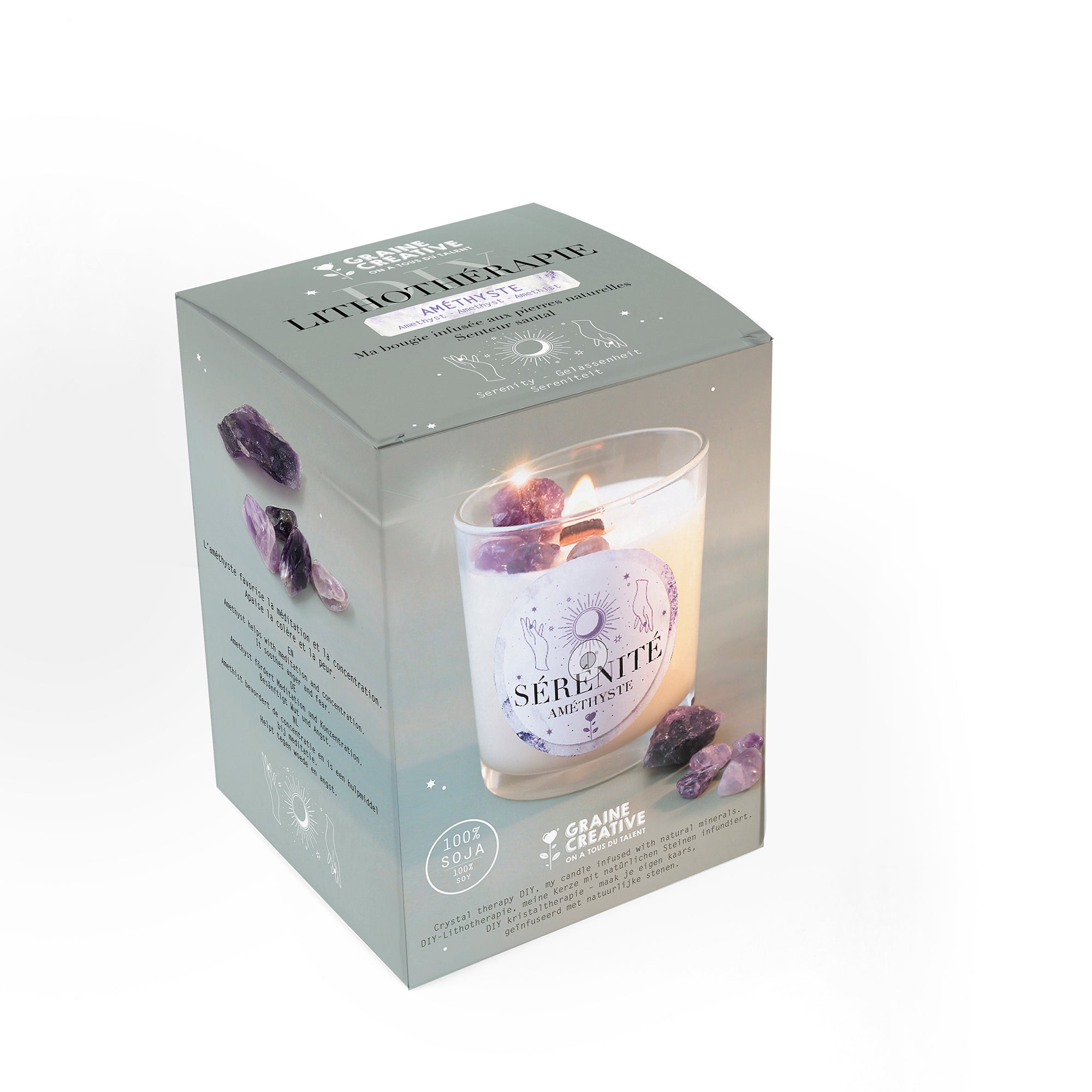 Amethyst DIY Lithotherapy Candle Kit - Create Your Own!