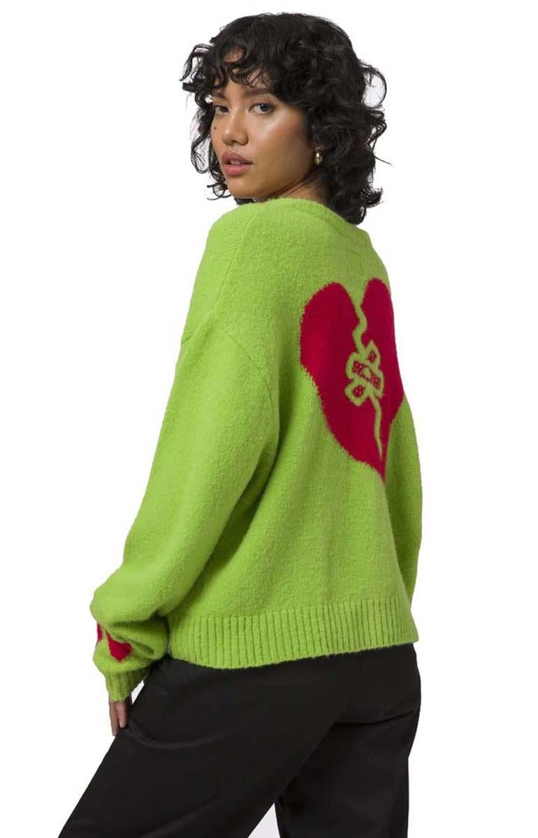 Huf's Enchanting Shroom Art Button-Up Sweater - Huf Green