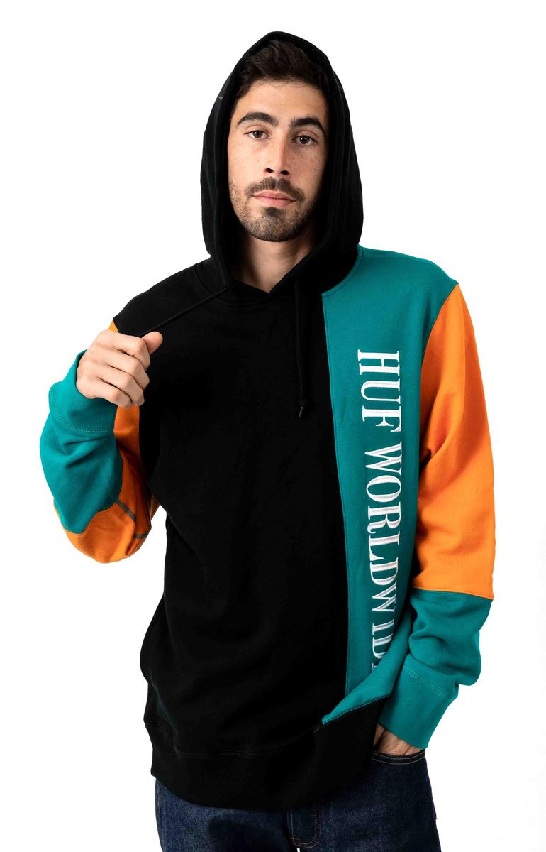HUF Piet Color-Blocked Pullover Hoodie - Black: A Retro Chic Essential