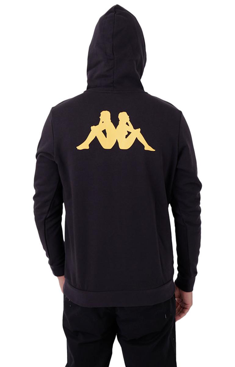 Kappa Haris Classic Pullover Hoodie - Stunning Black Smoke/Lt Yellow/Bright White