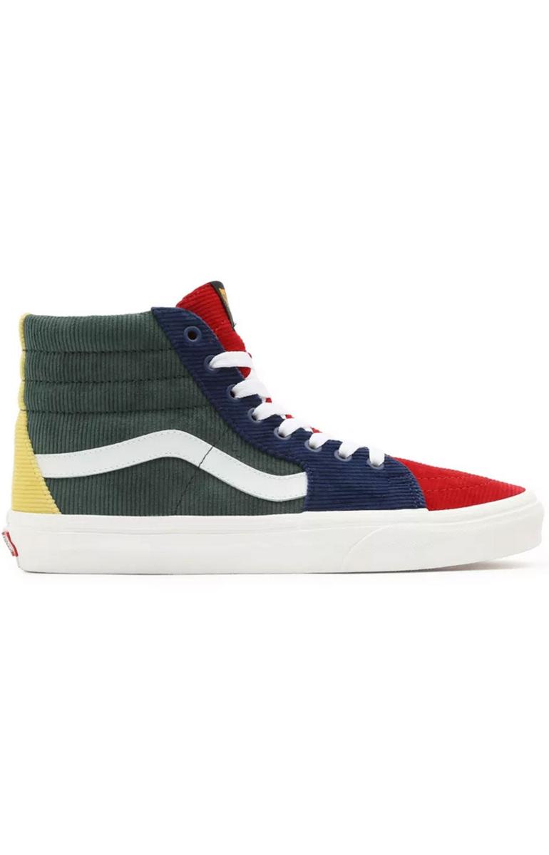 Vintage Charm: Mixed Corduroy High-Top Sk8-Hi Sneakers - Multi