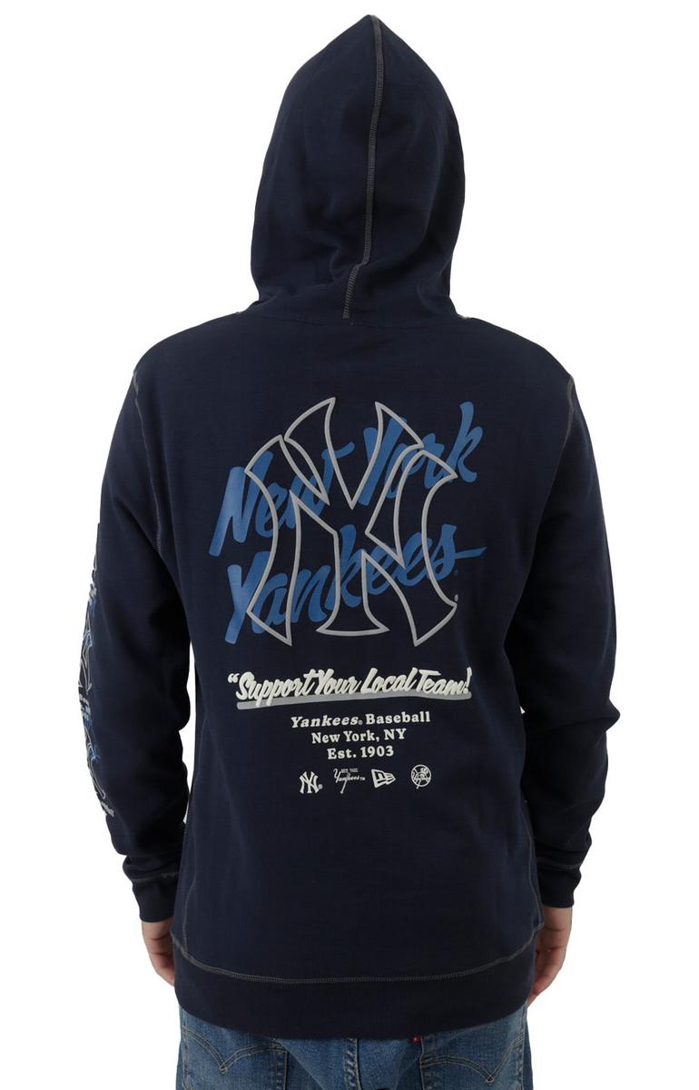 NY Yankees Eye - Catching Split Design Pullover Hoodie