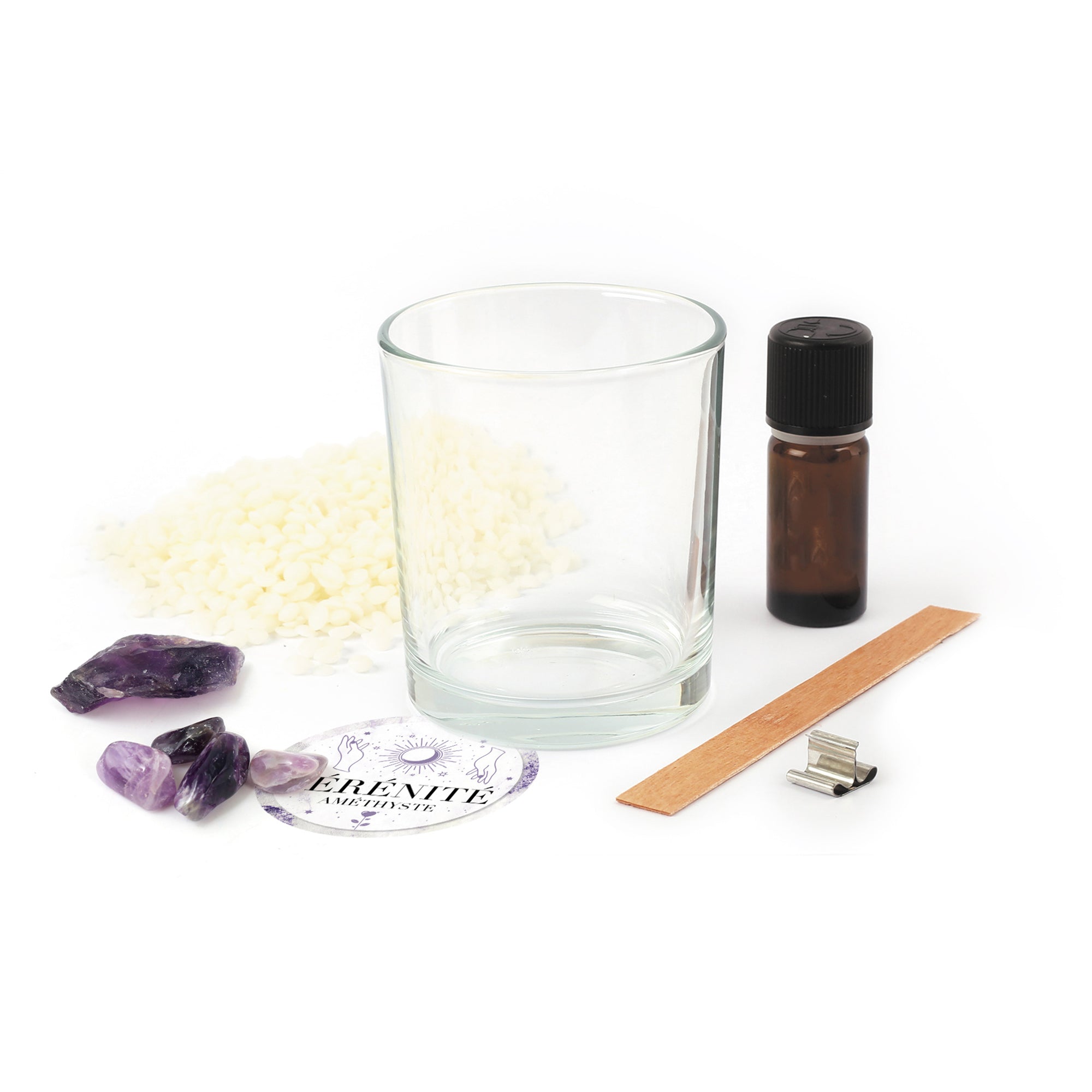 Amethyst DIY Lithotherapy Candle Kit - Create Your Own!