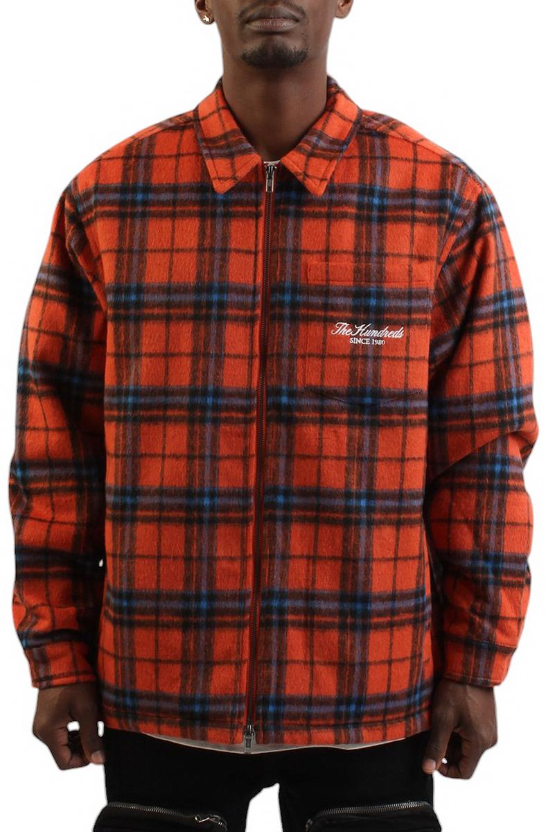 Seville Orange Plaid Woven Shirt - A Bold Urban Statement