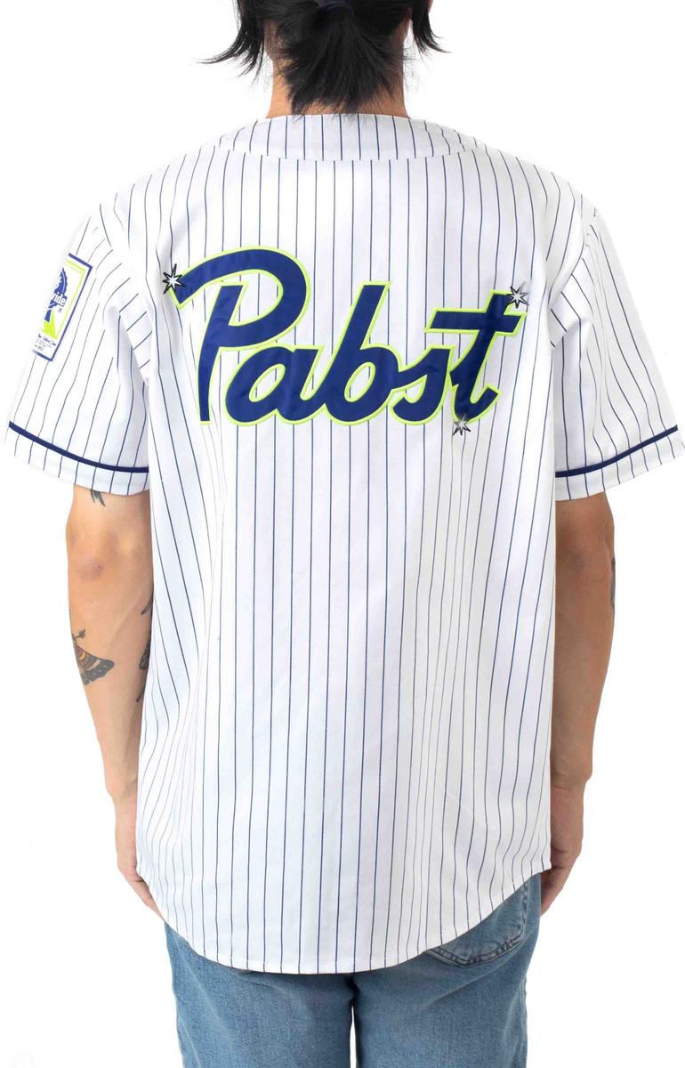 HUF x Pabst White Vintage Pinstripe Baseball Jersey - A Must-Have!