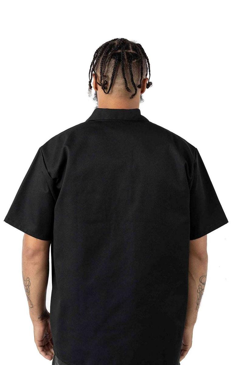 Stylish Black Short Sleeve 1/2 Zip Solid Shirt