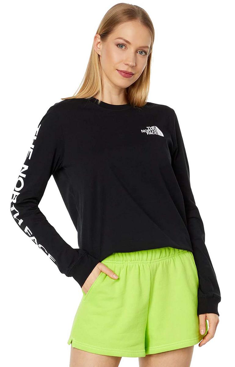 The North Face Women's Long Sleeve Graphic Tee - Stunning Black/White