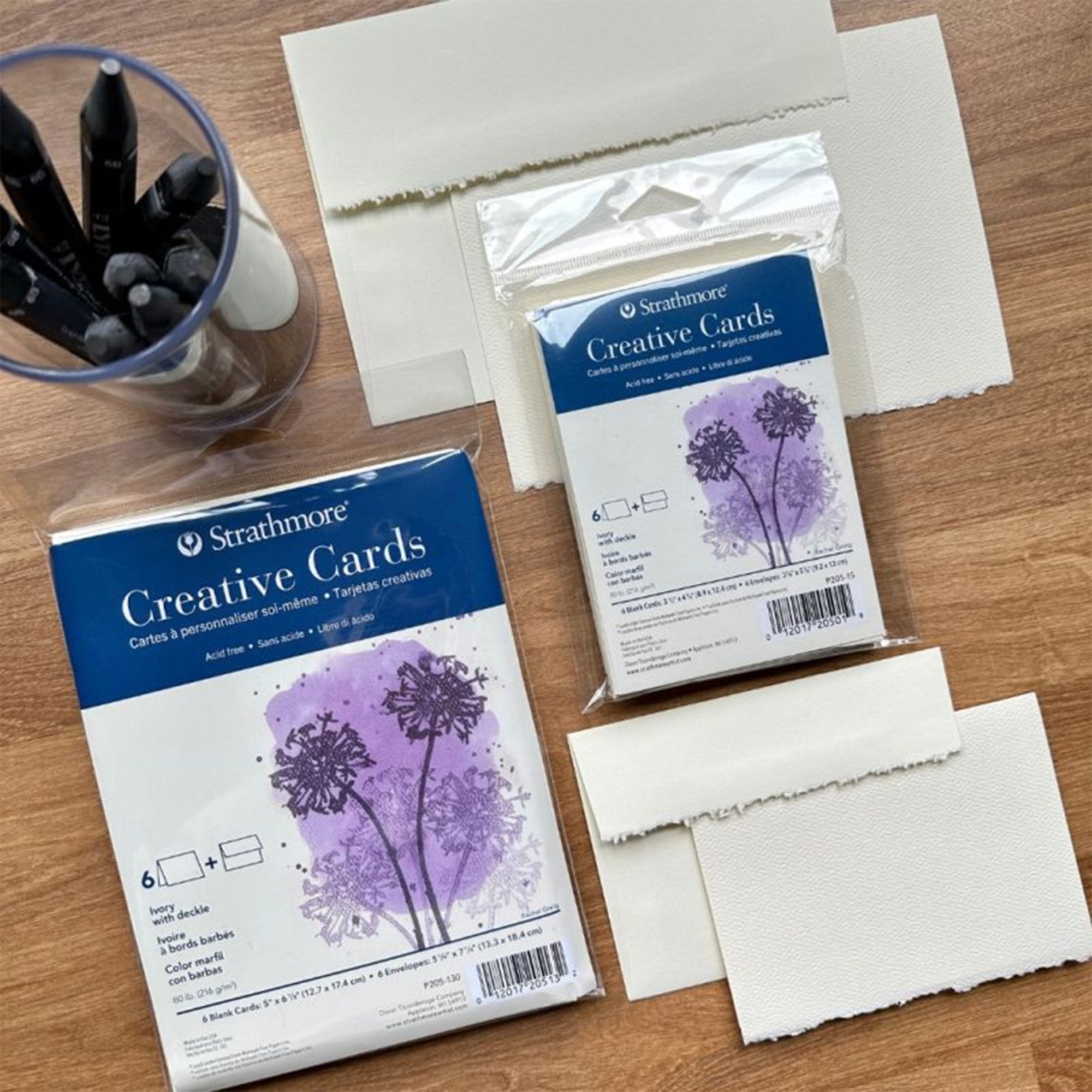 Ivory Deckled Edge Creative Cards - Unleash Your Creativity!