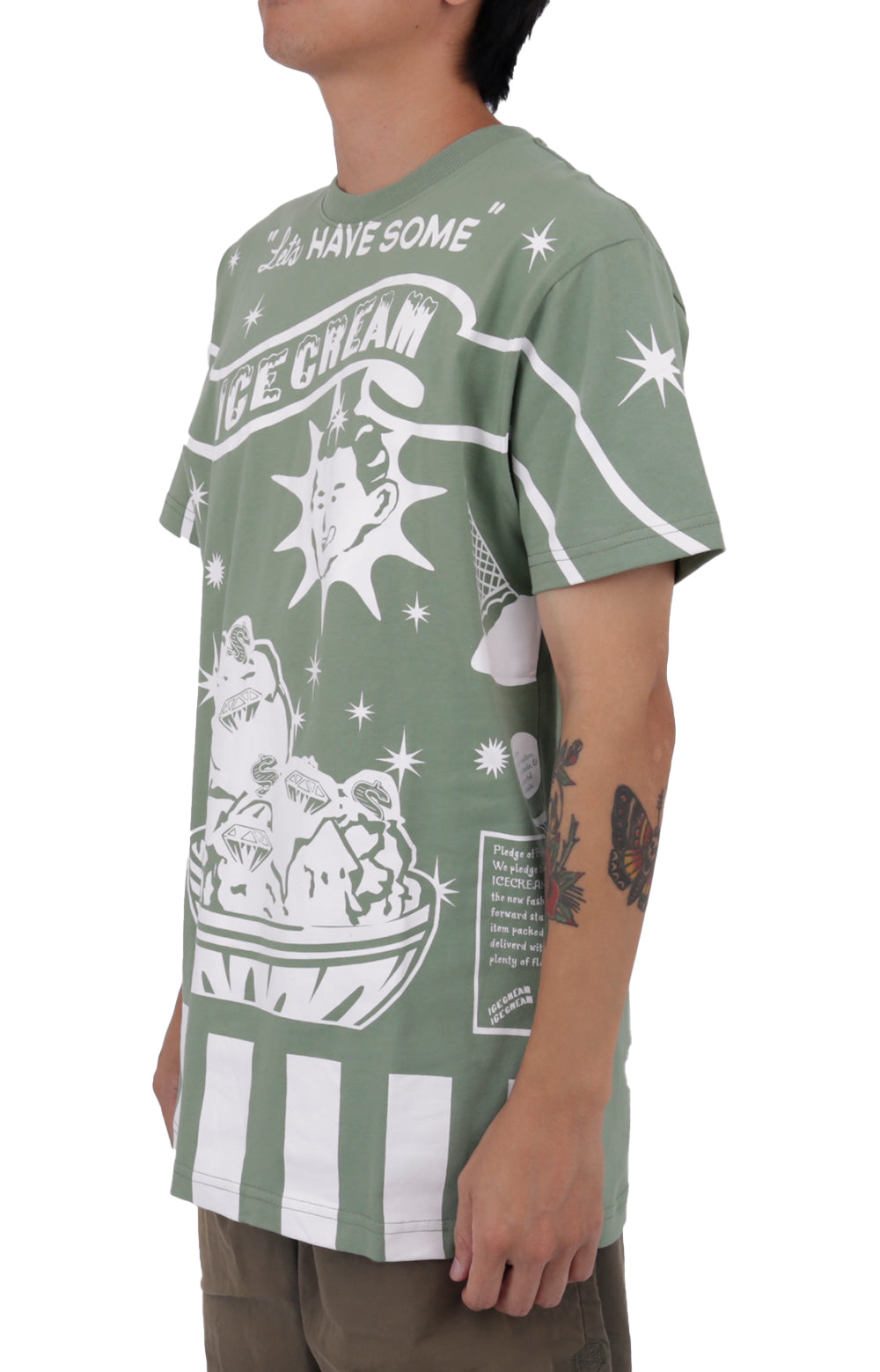 Eye - Catching Shoebox SS Knit in Hedge Green