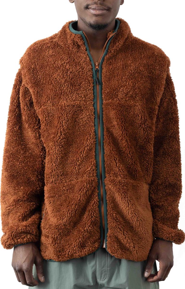 Irresistible Reversible High Pile Fleece Jacket in Cocoa Brown