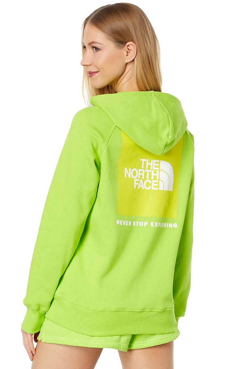 The North Face Women's Box NSE LED Yellow Pullover Hoodie - Stylish and Trendy