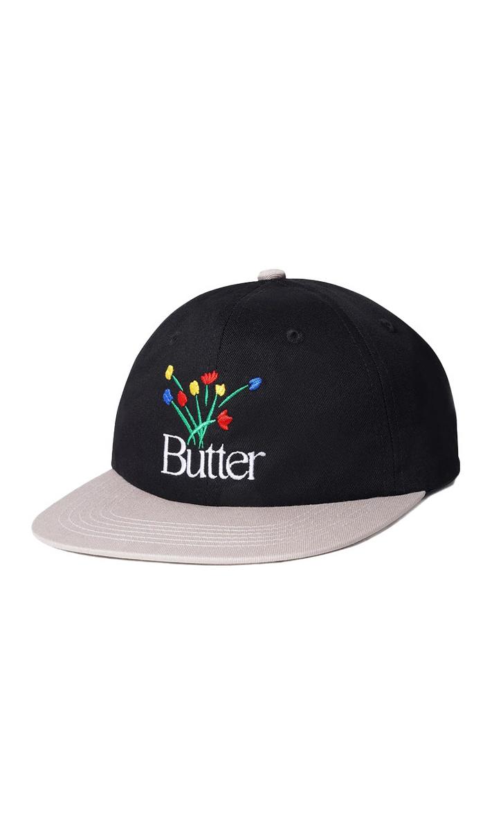 Butter Goods' Stunning Embroidered 6 Panel Cap - Black/Tan