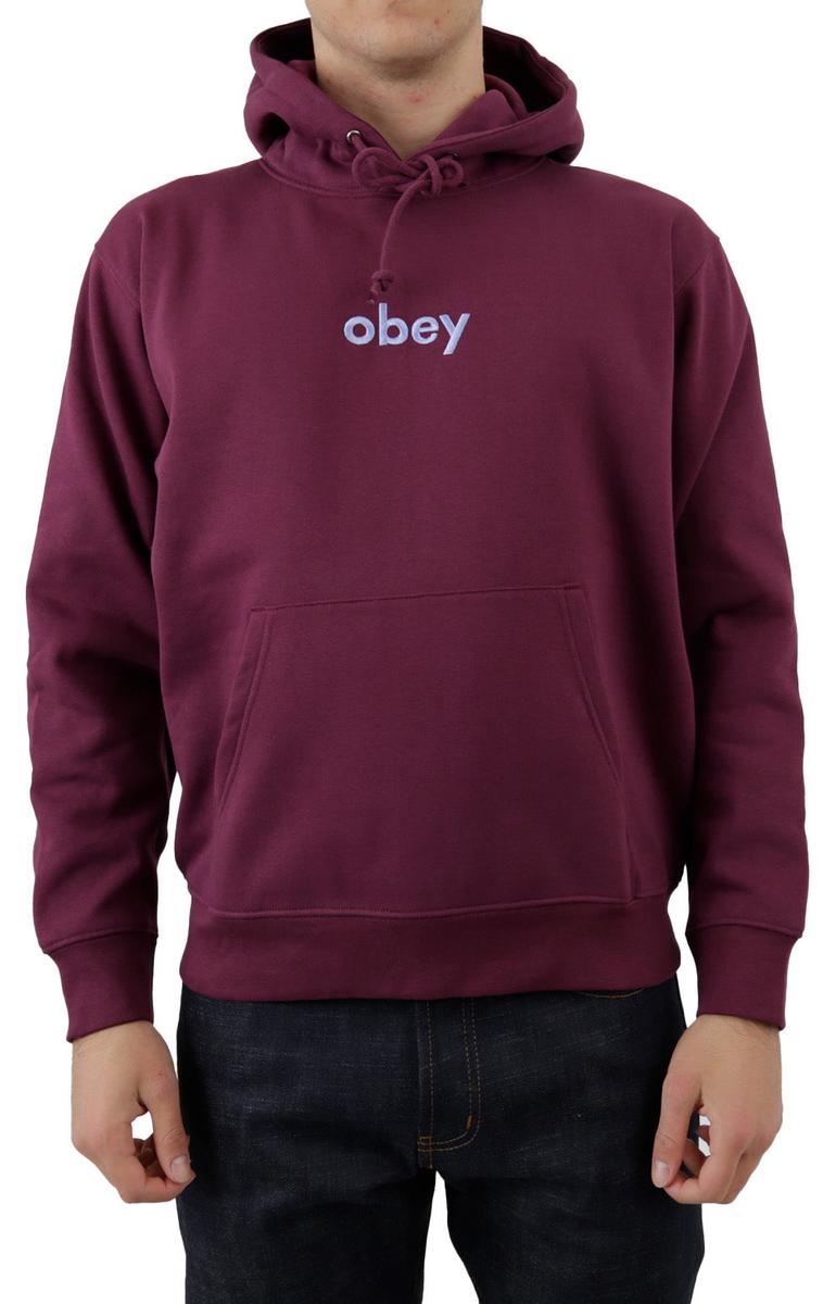 Obey Beetroot Fleece Logo Embroidered Hoodie - A Fashion Statement!