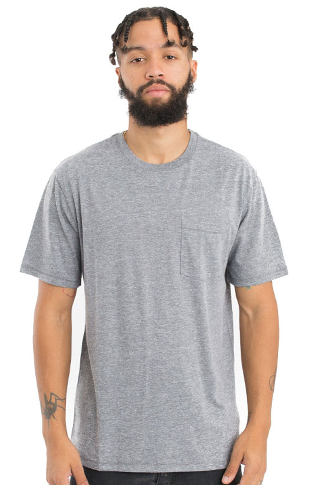 Brixton's Stunning Heather Grey Pocket Tee