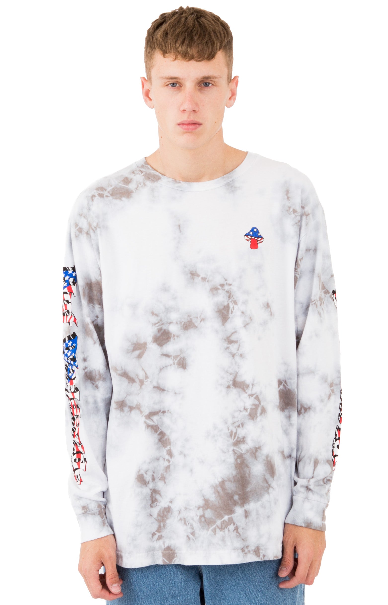 Stunning Star Spangled Bummer Long-Sleeve White Shirt