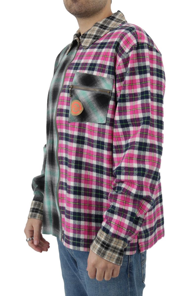 Stylish Khaki/Brown Zip-Up Flannel Shirt - A Must-Have!