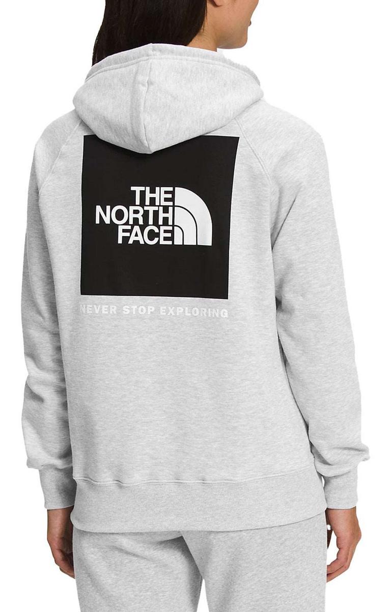 The North Face Women's Box NSE Pullover Hoodie - Stylish Light Grey Heather/Black