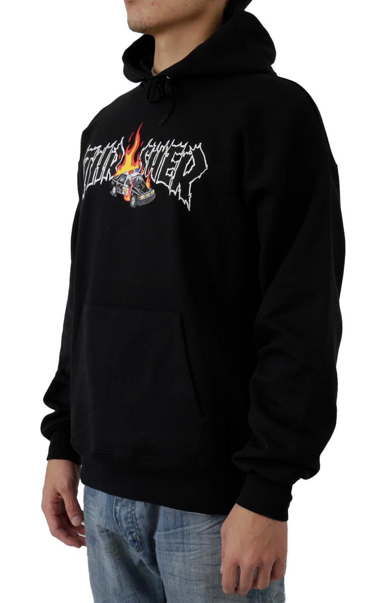 Thrilling Thrasher Cop Car Black Hoodie