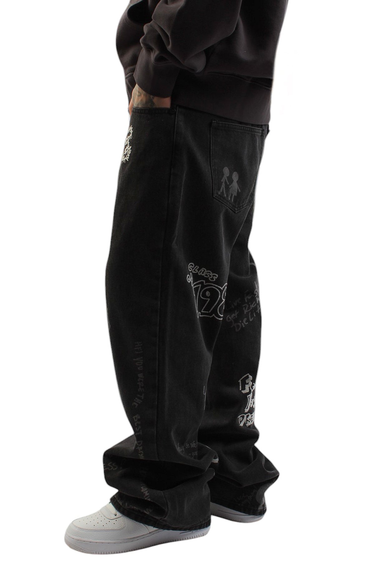 Yearbook-Inspired Denim Pants: A Fashion Statement!