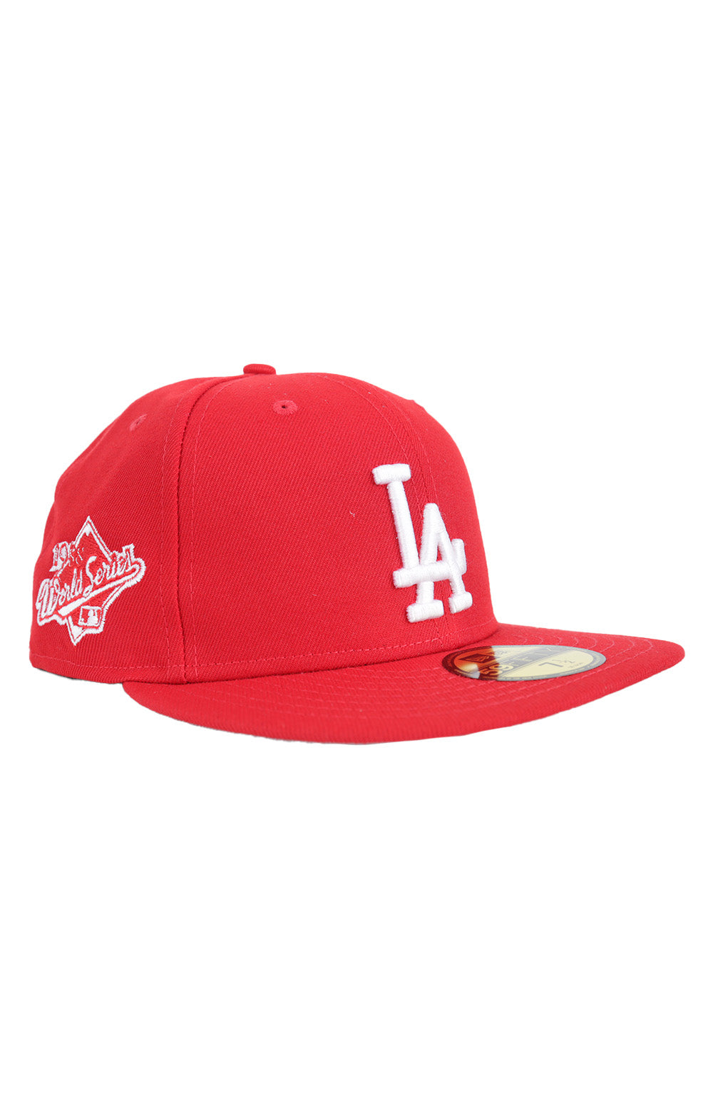 Exciting LA Dodgers 88 World Series Patch Up 59FIFTY Fitted Hat in Red/White