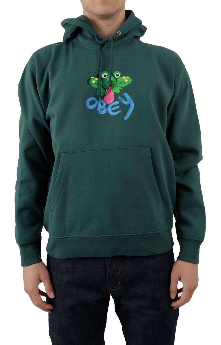 OBEY's Stunning Dark Cedar Frog Design Pullover Hoodie