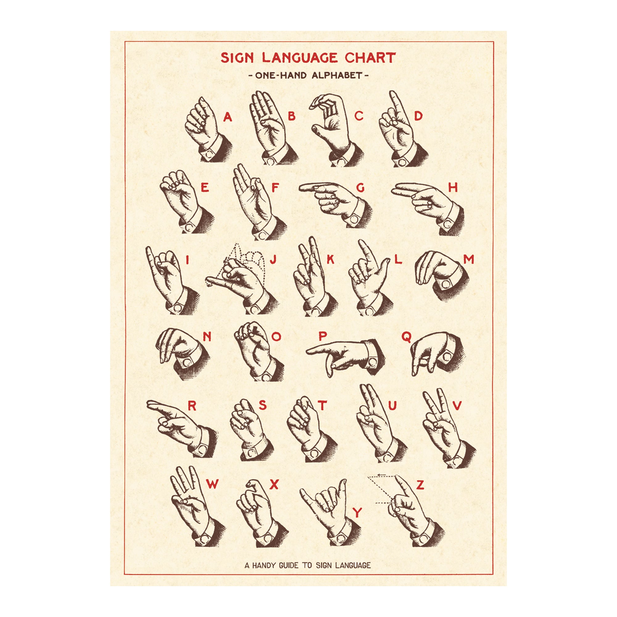 Gorgeous Decorative Wrap - Sign Language Chart