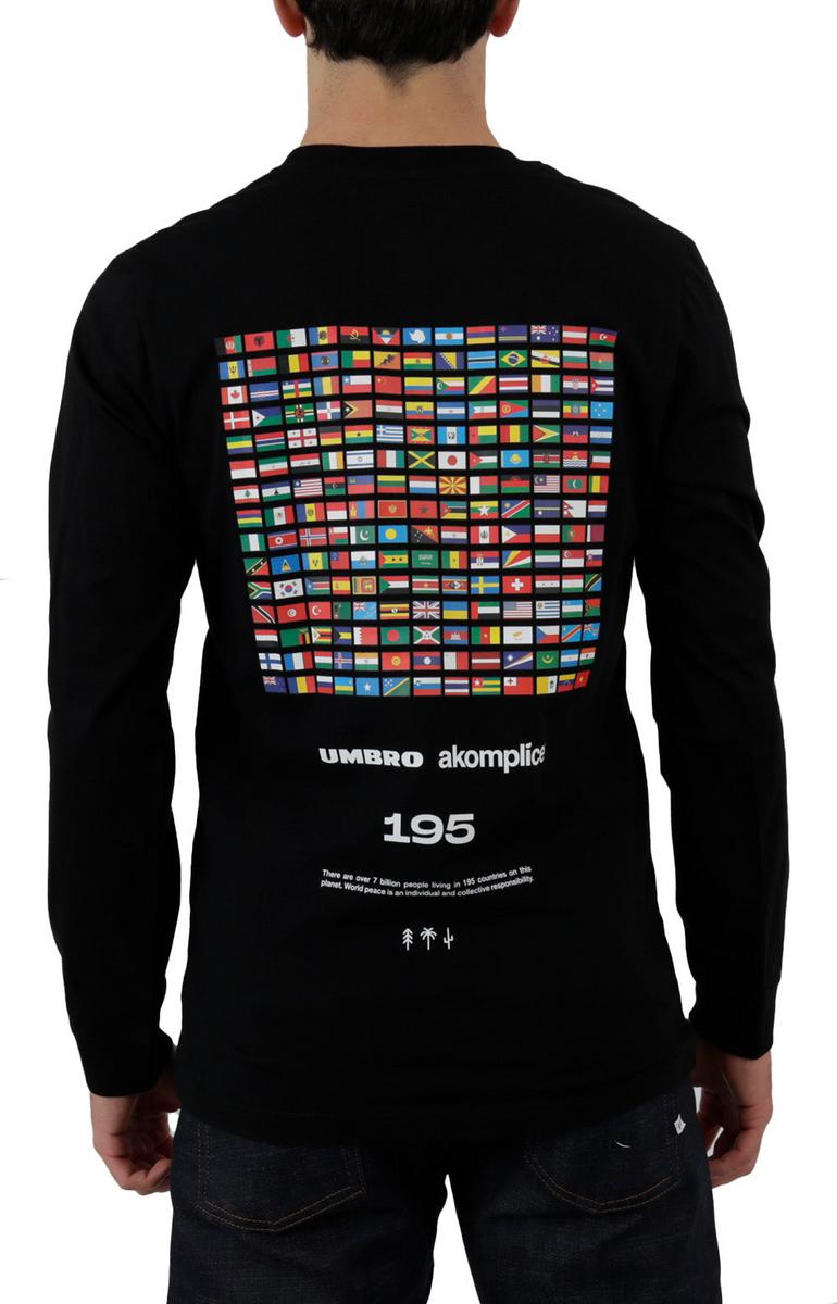 Akomplice x Umbro World Peace Black Long Sleeve Tee - Wear Peace Now!