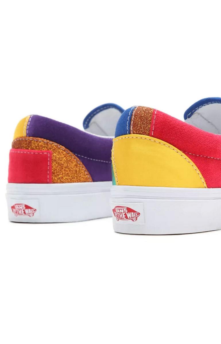 Vans Women's Pride Classic Slip-On Shoes - Stunning Vibrant Patchwork Design