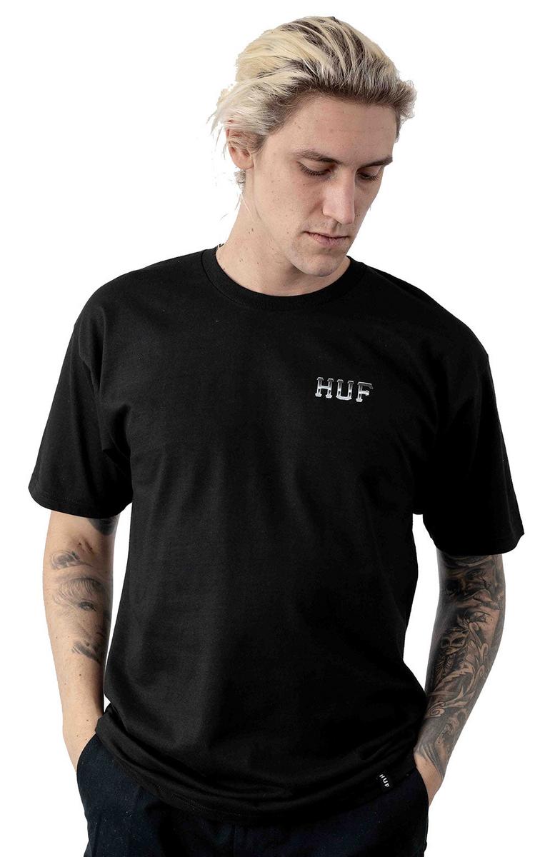 Huf's Stunning Ember Rose Graphic Tee in Jet Black