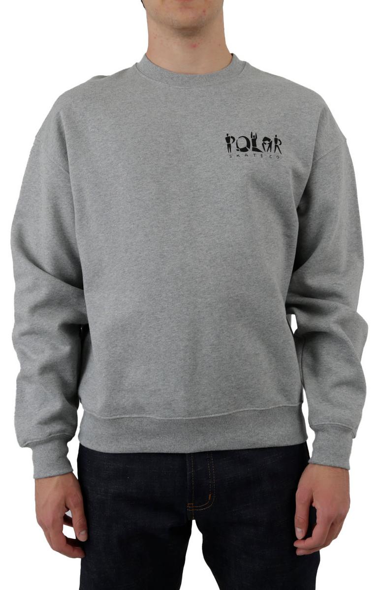 Polar Skate Co. Group Logo Crewneck in Stunning Heather Grey