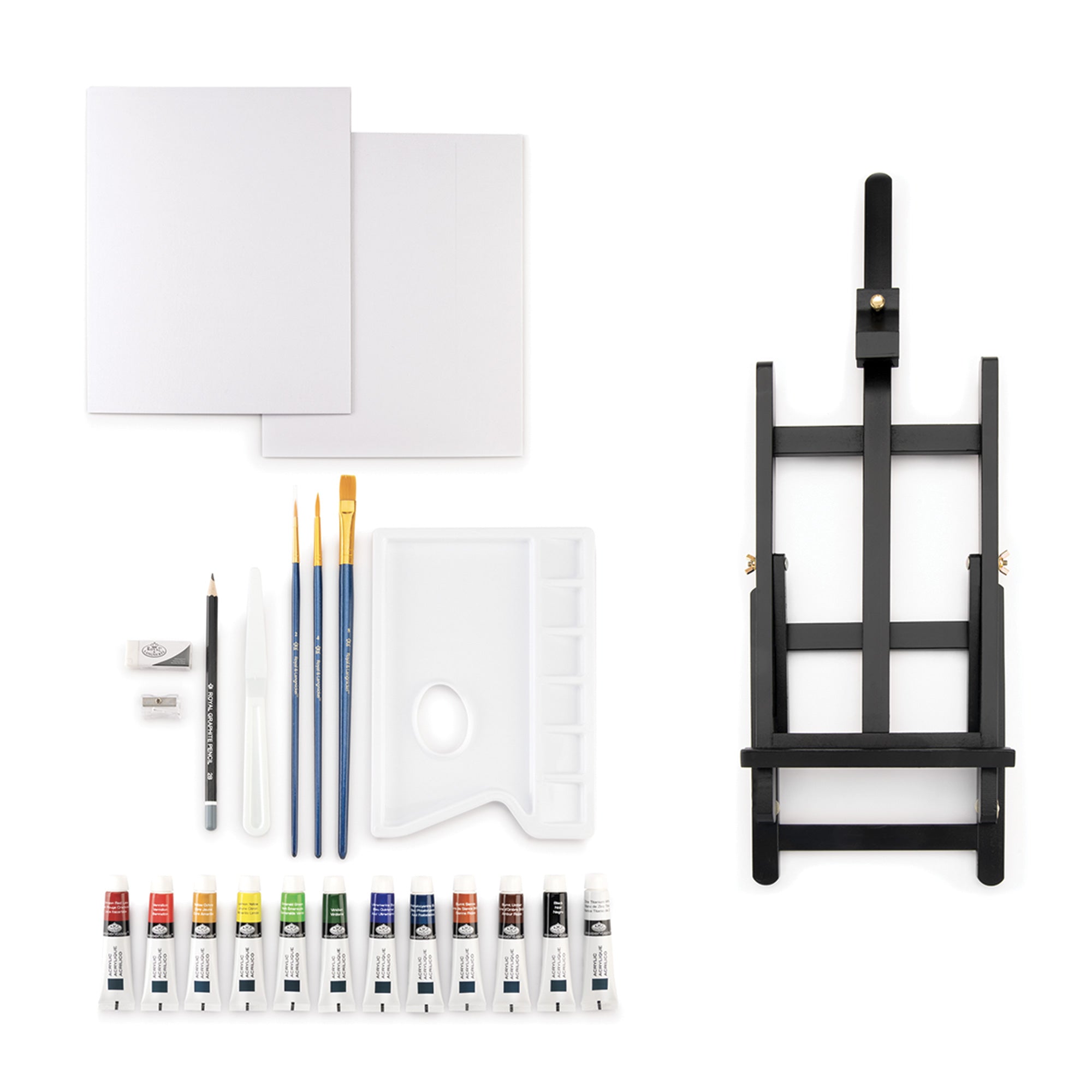 Black Series Acrylic Painting Easel Kit - Unleash Your Creativity with 23 Pieces!