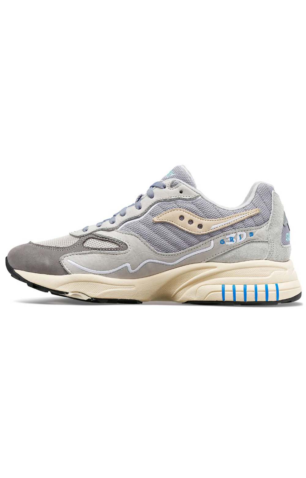 Saucony 3D Grid Hurricane Retro Premium Sneakers - Stylish Grey/Blue