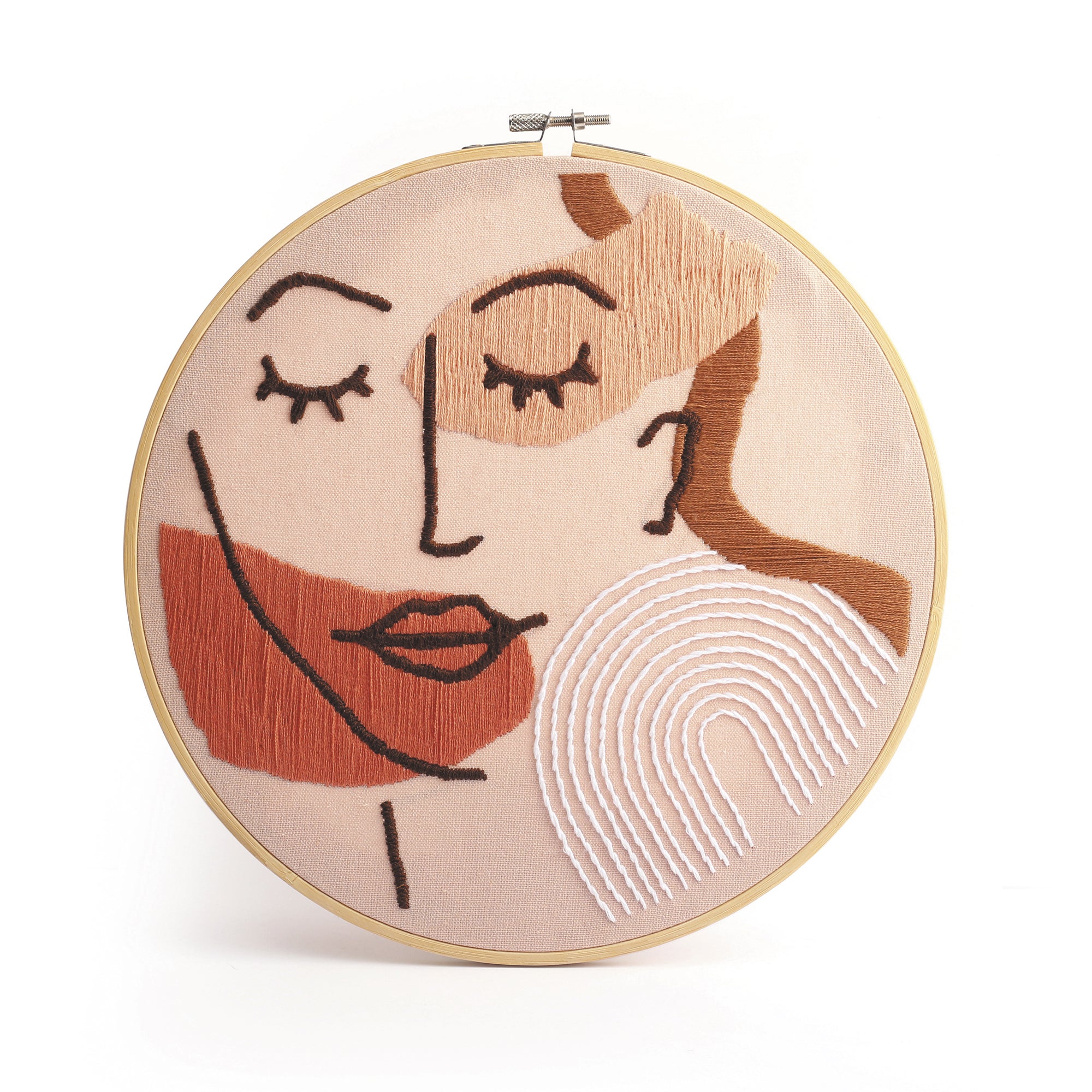 Enchanting DIY Line Art Face Embroidery Kit