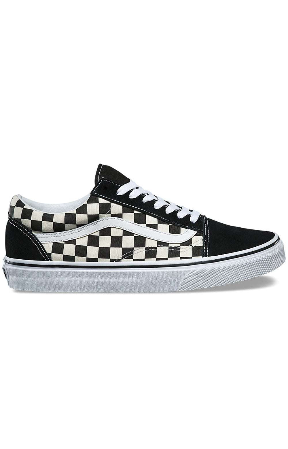 Vans Primary Check Old Skool Skate Shoes - Stunning Black/White